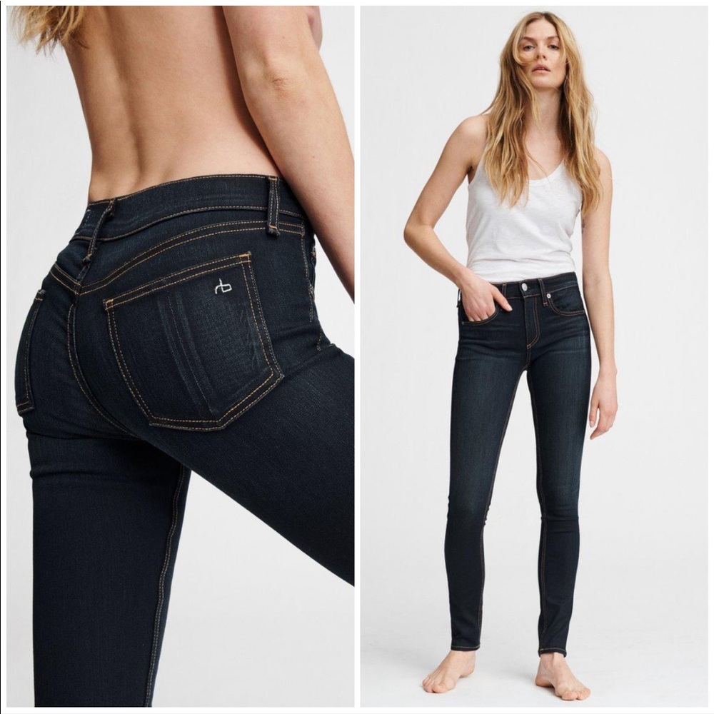Rag & Bone Cate Mid Rise Skinny Dark Wash Blue Jeans Size 26